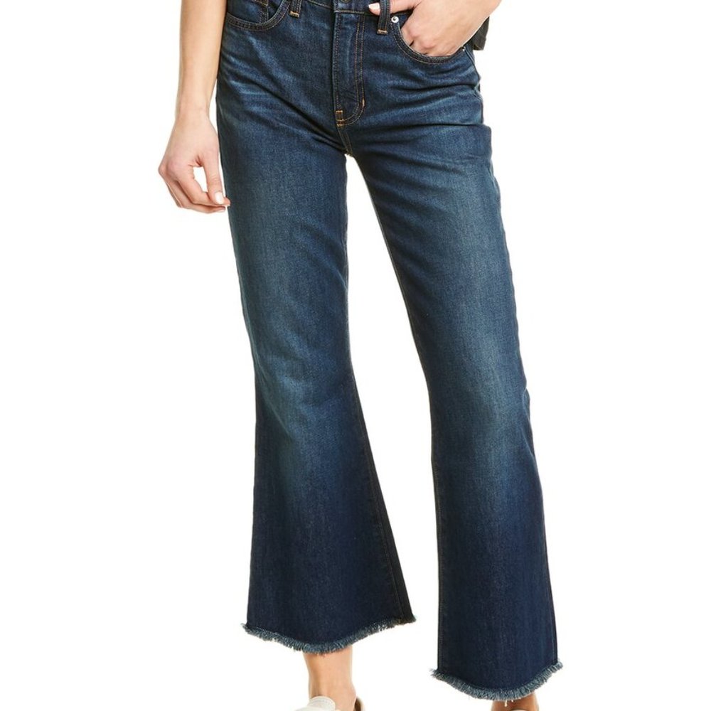 Veronica Beard NWT Jeans Sandi High Rise Flare Crop Ankle Lunar Blue Size 24 NEW